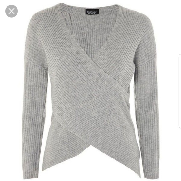 wrap front sweater